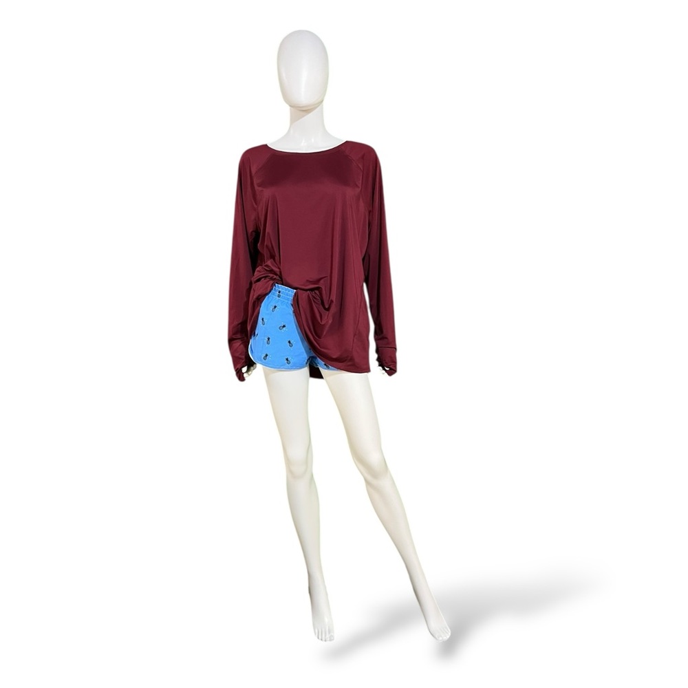Tek Gear Maroon Long Sleeve Workout  Gear, XXL